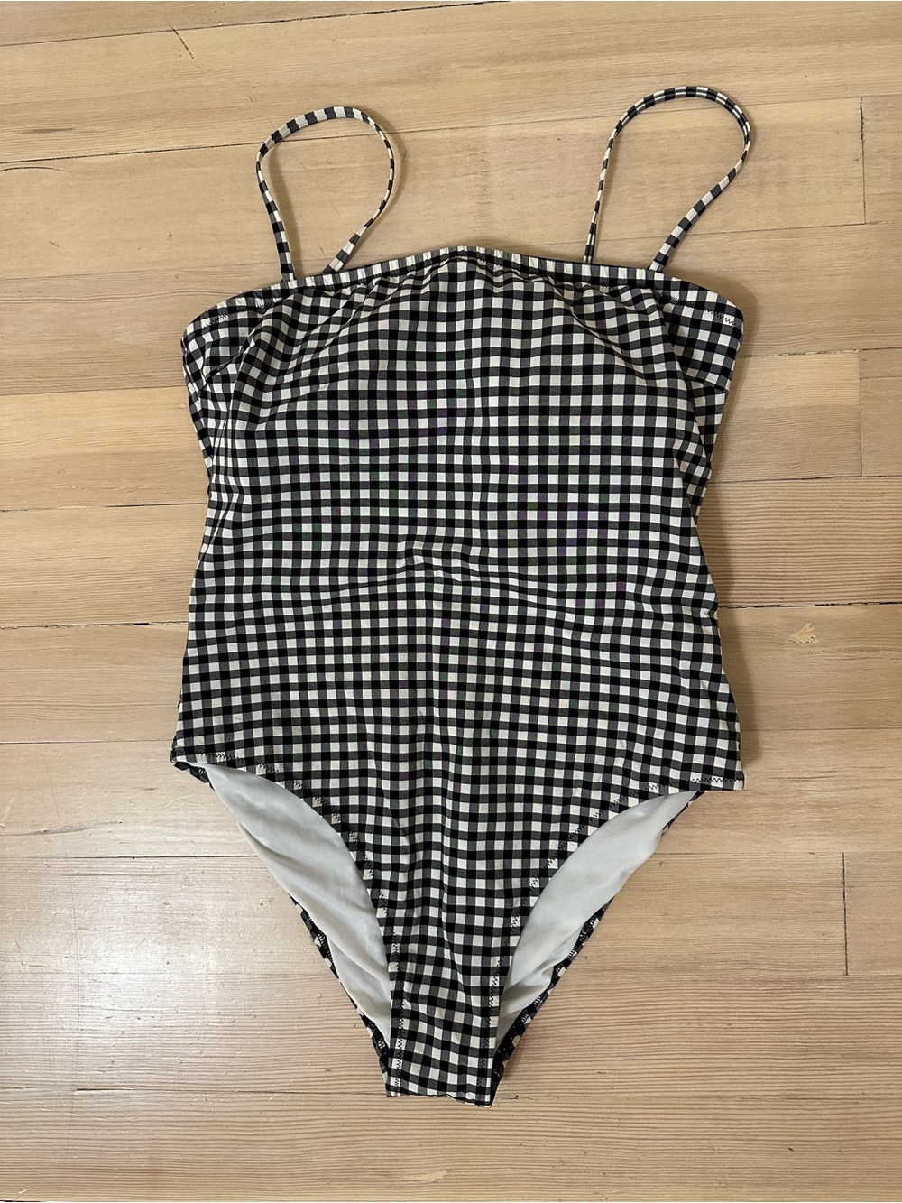 J. Crew Black & White Gingham One-Piece Swimsuit